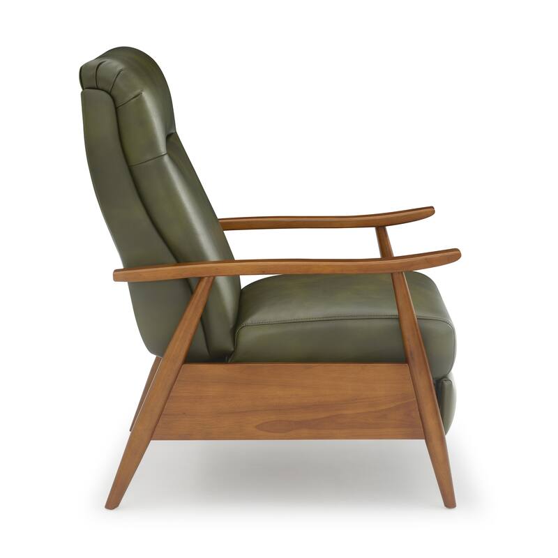 Sarasota Wood Arm Push Back Recliner - Fern Green