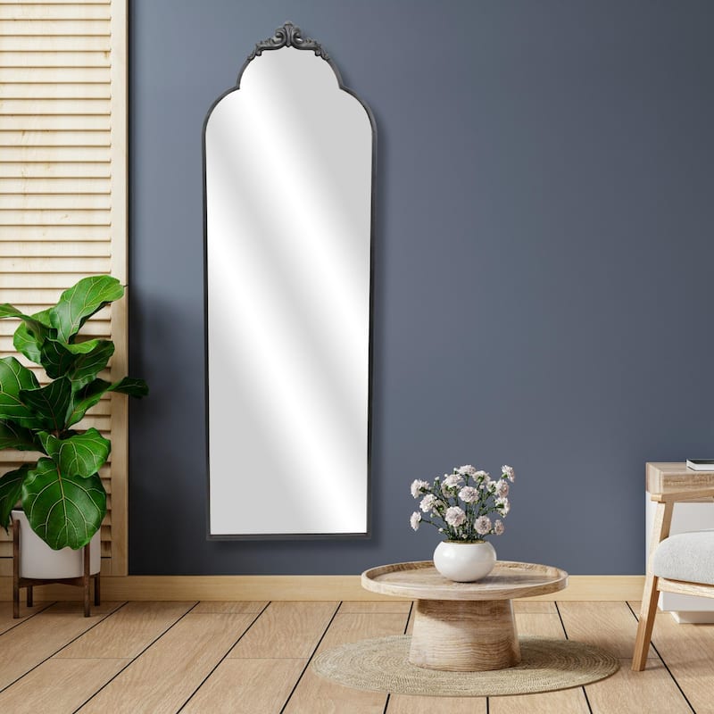 Victorian Framed Floor Mirror - 65" - Black