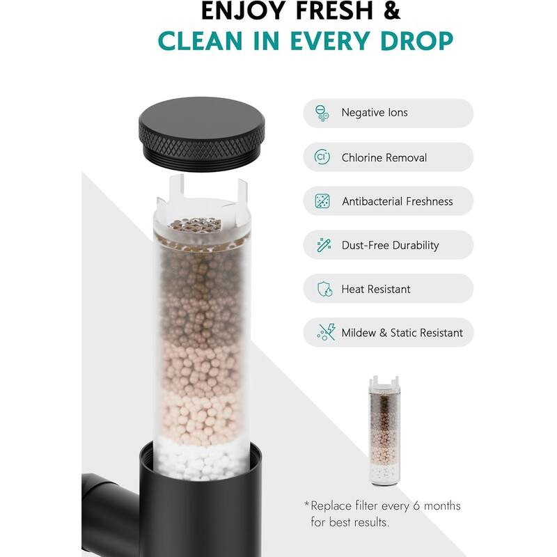 Lefton Rotatable Single Hole Bathroom Sink Faucet with Built-in Filter, Temperature Display in Fahrenheit, 2 Water Modes