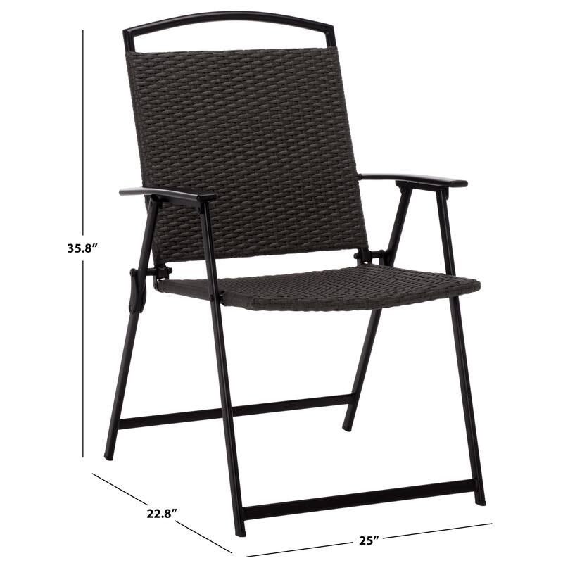 SAFAVIEH Outdoor Living Dory Folding Chair (Set of 2) - 25"W x 23"D x 36"H