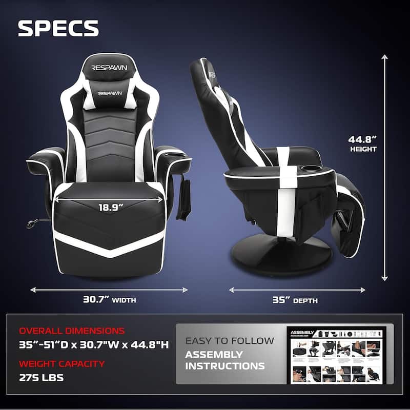RESPAWN 900 Gaming Recliner - Reclining Gaming Chair with Footrest, Gaming Chair Recliner