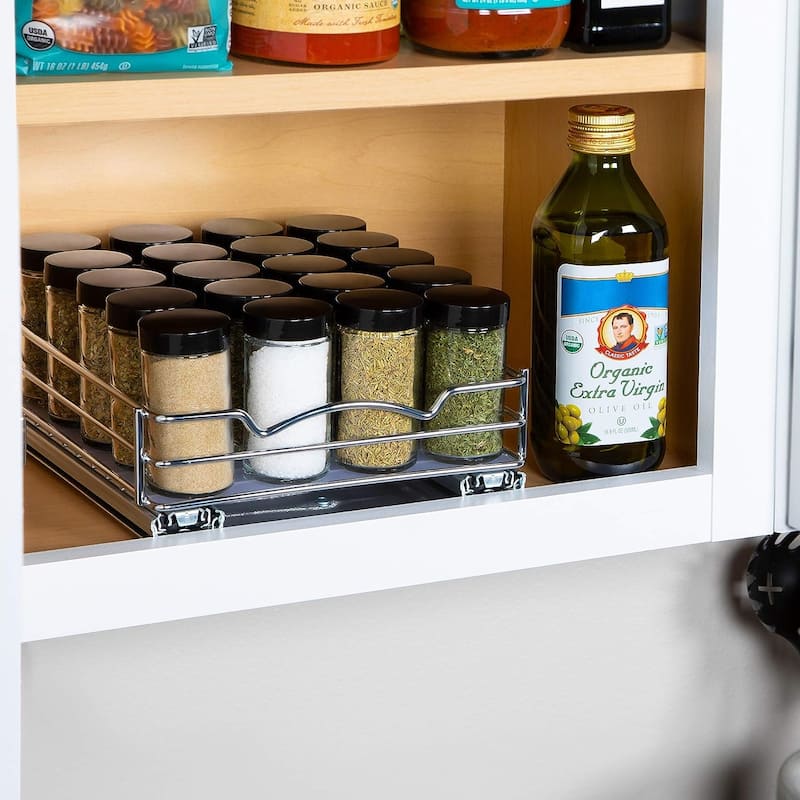 Spice Rack Organizer for Cabinet, Heavy Duty-5 Year Limited Warranty- Pull Out Spice Rack
