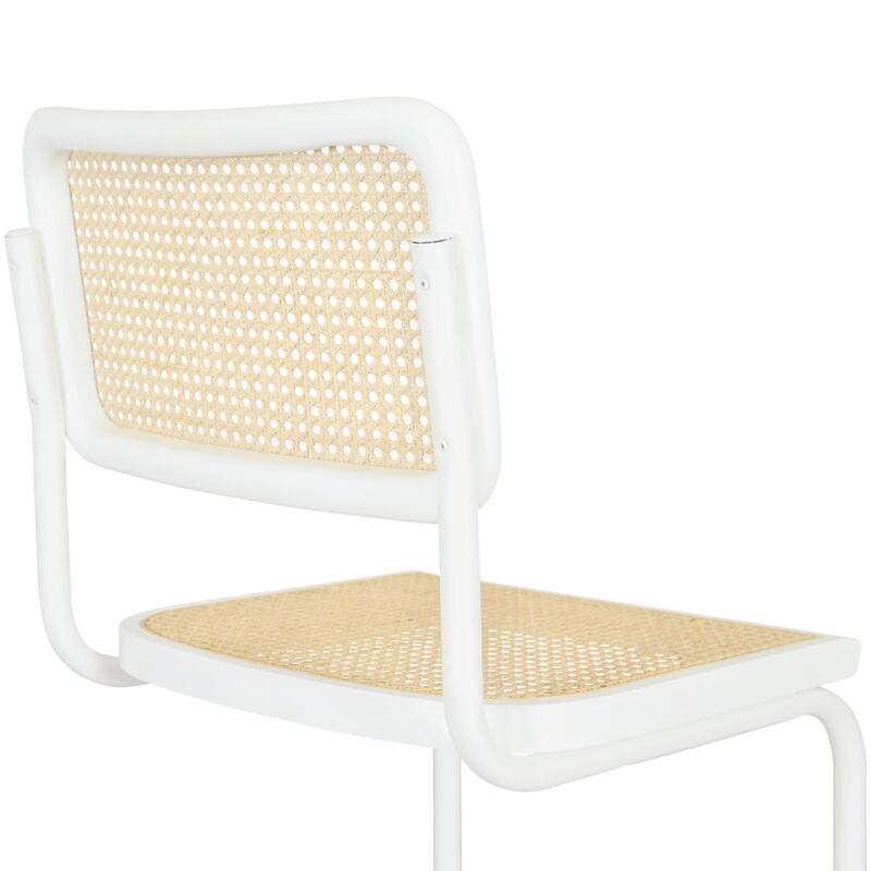 Breuer Chair Company Marcel Breuer Cesca Cane Cantilever Side Chair w/ White Steel Frame (Various Wood & Cane Colors)