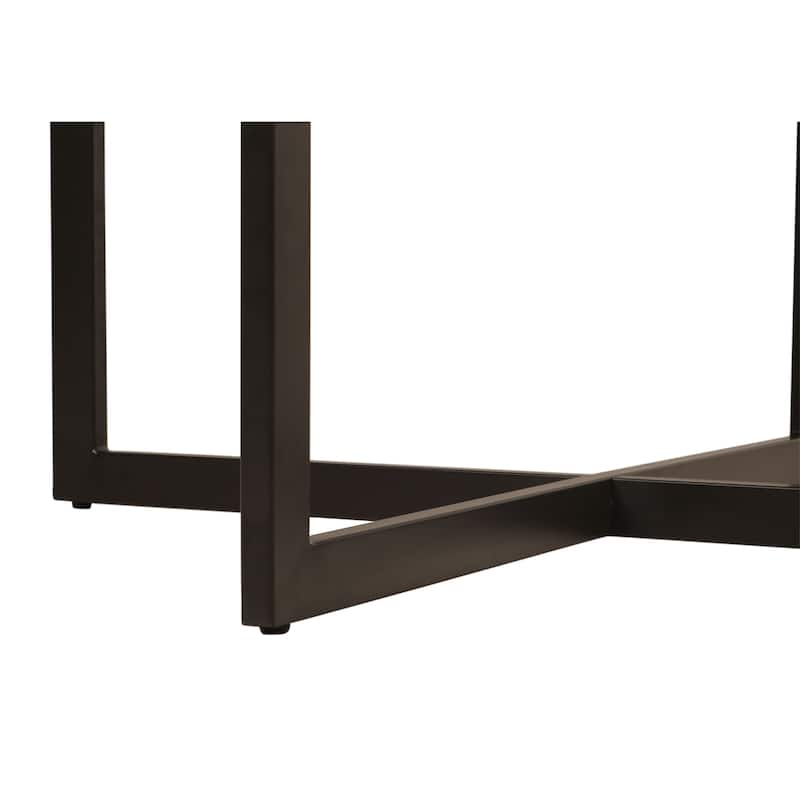 Sherrill 48-inch Diameter Mango & Steel Modern Dining Table