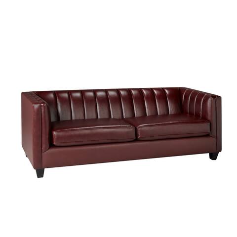 Hastings Top-grain Burgundy Leather Sofa