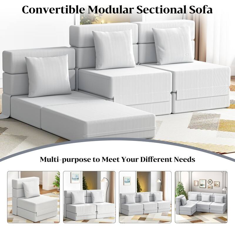 Convertible Compression Corduroy Sectional Sofa