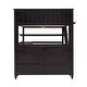 preview thumbnail 22 of 43, Full Size Loft Bed with Drawers and Writing Desk, Wooden Storage Bed with Shelves, Safety Guardrails and Ladder