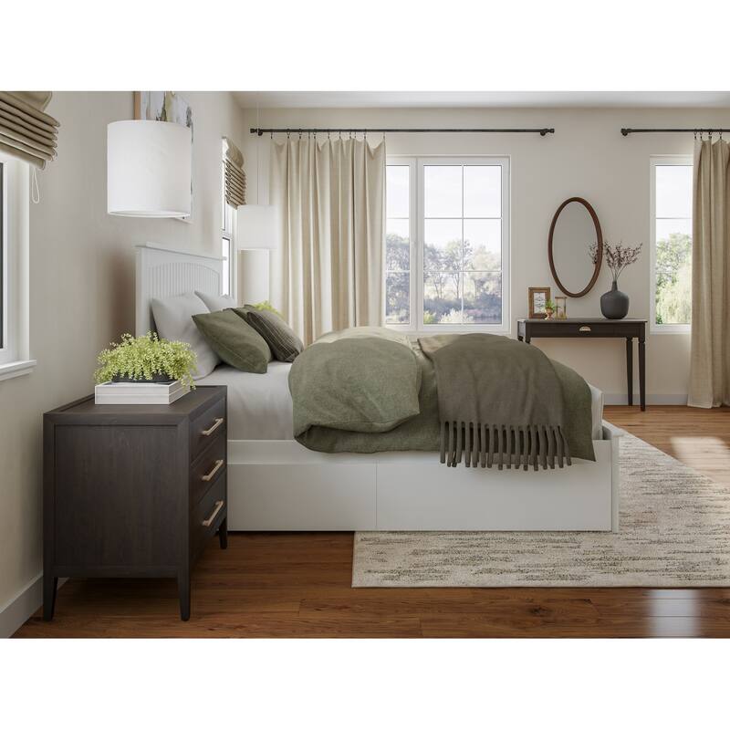 AFI Nantucket Platform Bed with Matching Footboard & Storage Drawers