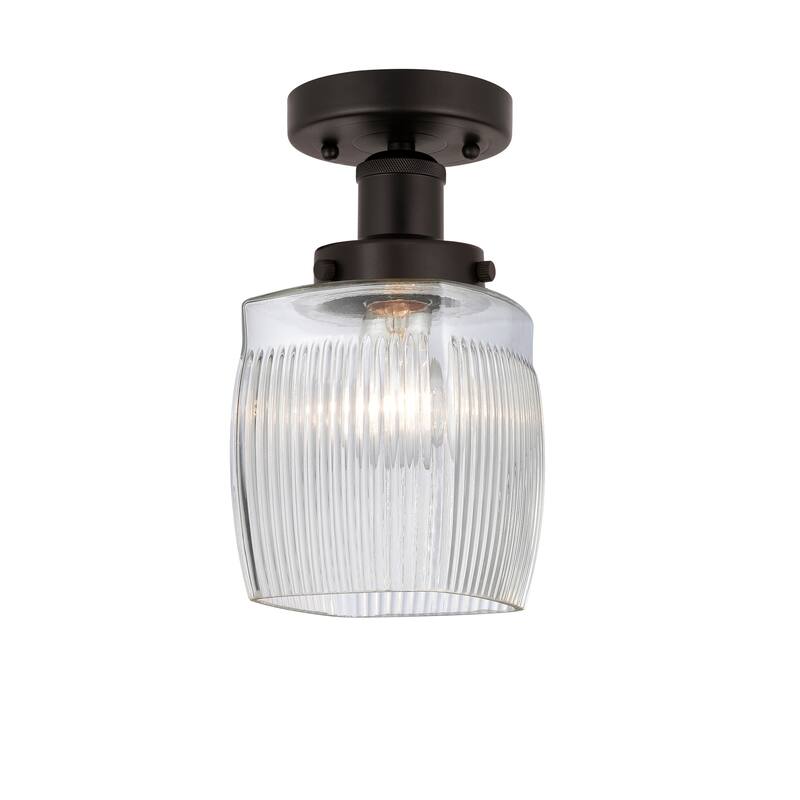 Innovations Lighting Colton - 1 Light 6" Semi-Flush Mount - Oil Rubbed Bronze/Clear Crackle