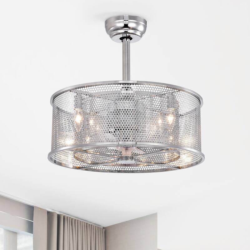 Modern Dual Shade Ceiling Fan Light with 3 Blades and Speed Adjustment, Reversible Motor for Bedroom and Living Room