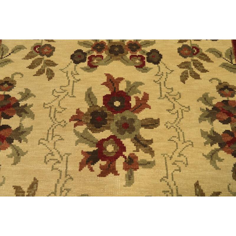 All-Over Floral Handmade Area Rug 6x10 - 10' 0'' X 6' 5''