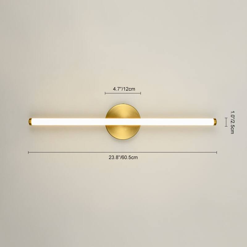 Minimalist 1-Light Dimmable LED Vanity Light Linear Metal Wall Sconce - N/A