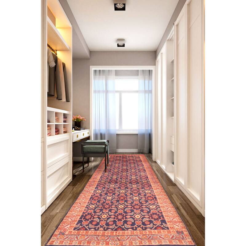 ECARPETGALLERY Hand-knotted Andelz Dark Navy Wool Rug - 3'7 x 10'10