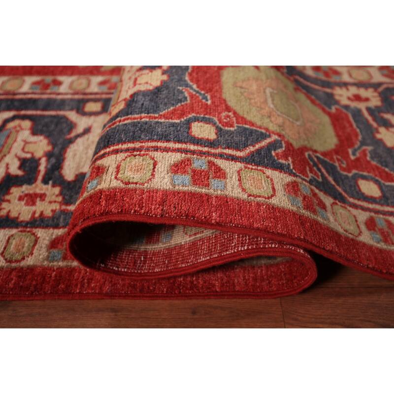 Vegetable Dye Red Ziegler Oriental Area Rug Hand-Knotted Wool Carpet - 8'0" x 9'10"