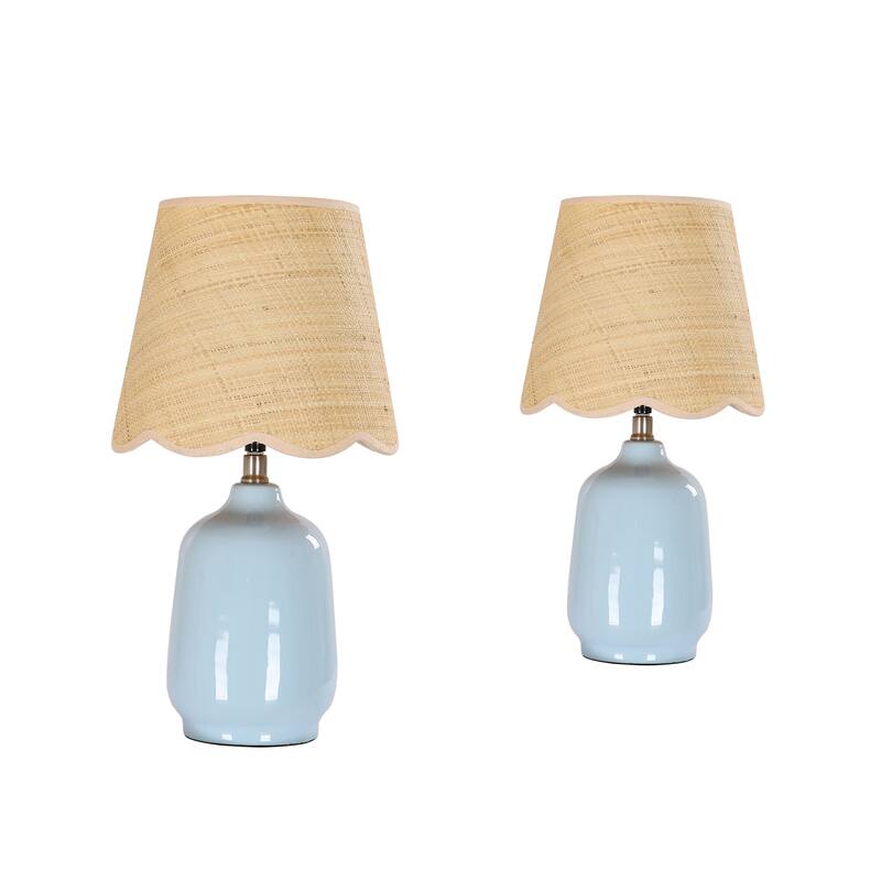 Traditional Ceramic Woven Table Lamp for Living Room
