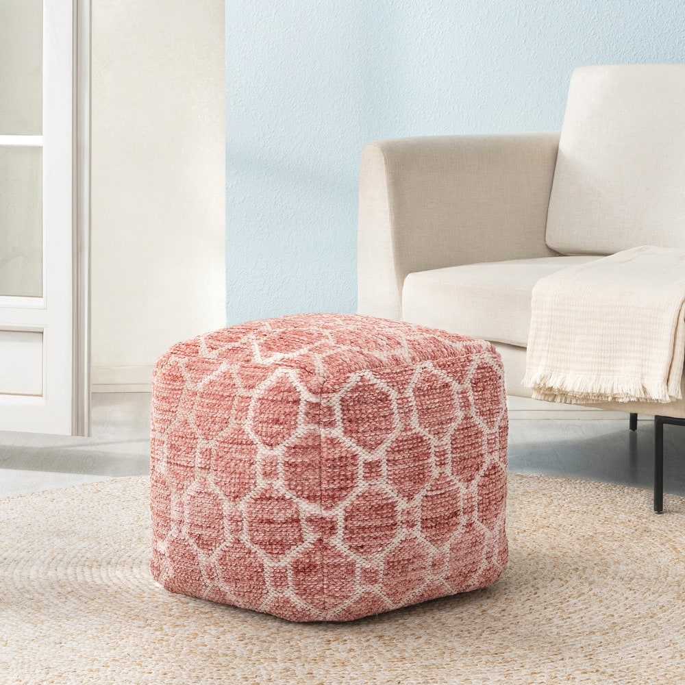 Jani 20-inch Ottoman Pouf - Handcrafted Handmade Ottoman for Seating, Footrest, Home Decor for Living Room, Bedroom