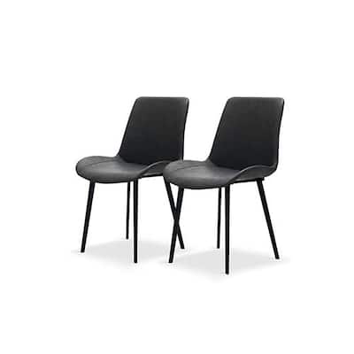 2x microfiber leather dining chairs