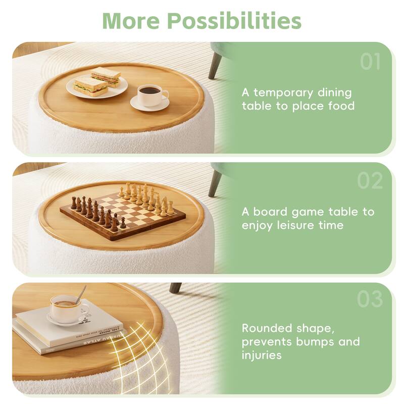 Modern Round Tufted Ottoman