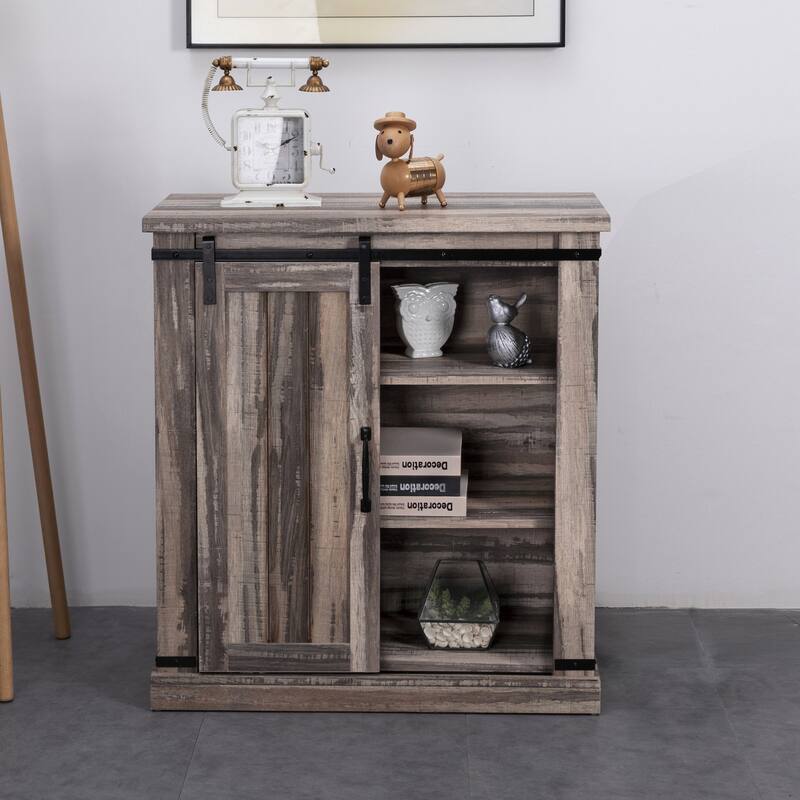32" Compact TV Stand for 40" TVs w/ Barn Door Design - 32" in Width