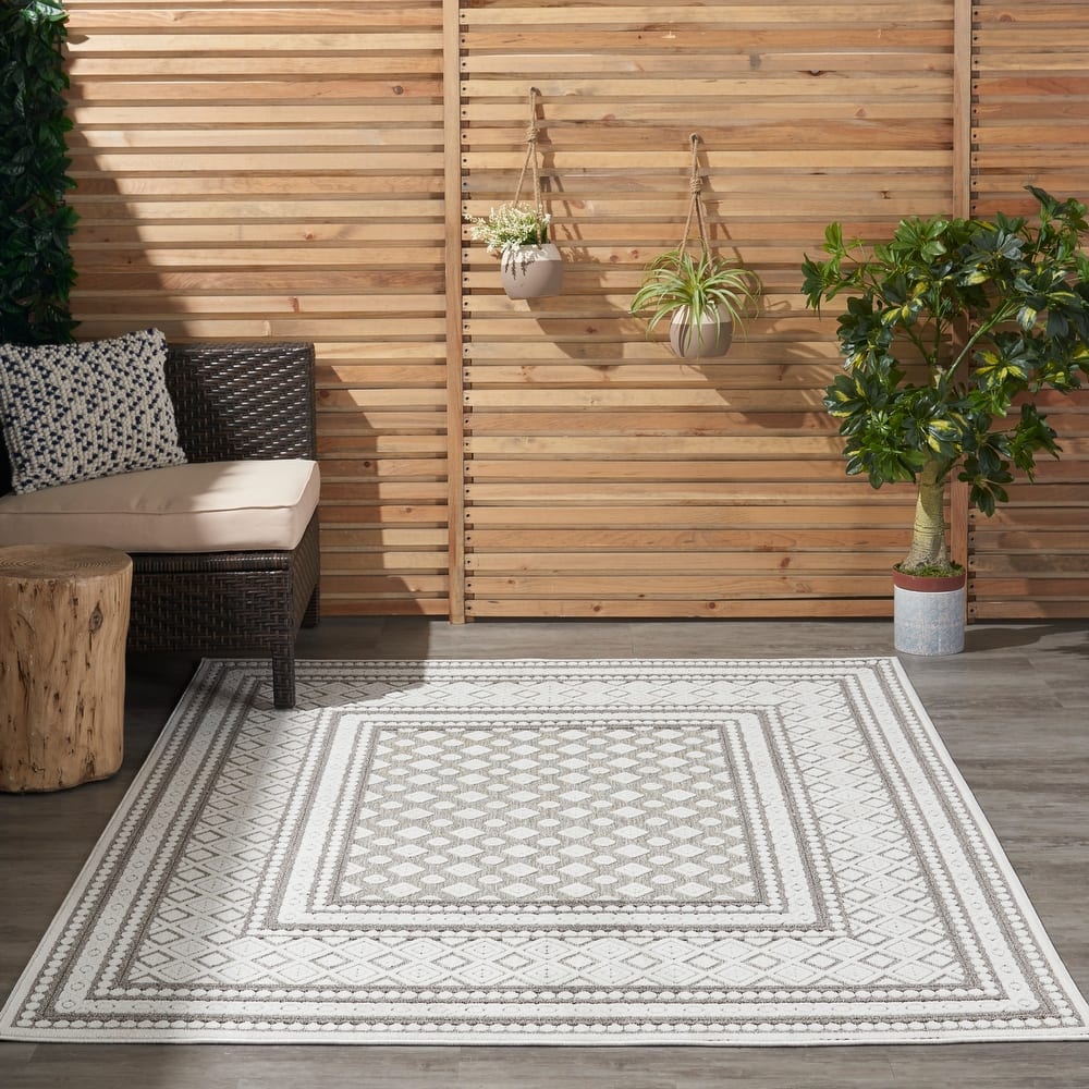 Nourison Calobra Moroccan Tile Bordered Indoor Outdoor Area Rug