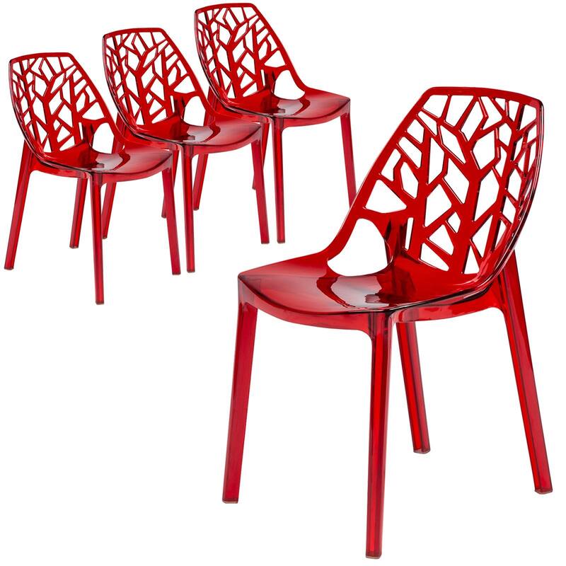 Cornelia Modern Stackable Dining Chair with Cut-out Design Accent Side Chair for Dining rooms, Patios, or Kitchens (Set of 4)