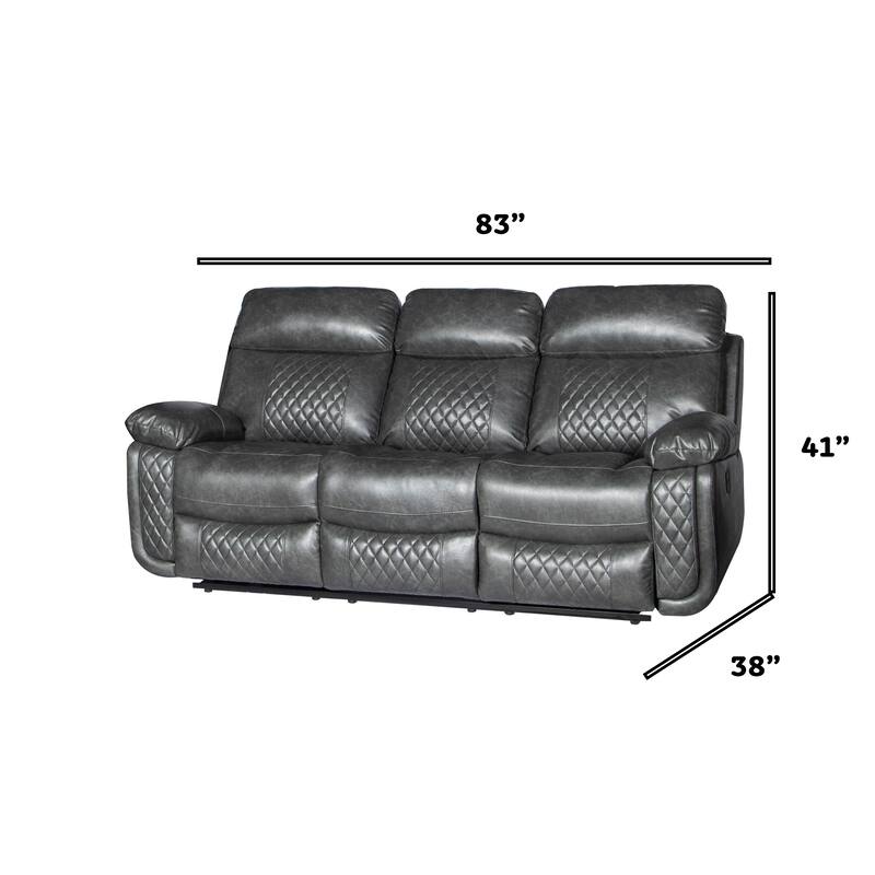 Contemporary Living Room Faux Leather Upholstered Sofa