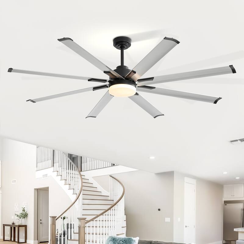 72-in 8 Aluminum Blade Gold Ceiling Fan with LED Light Remote Control