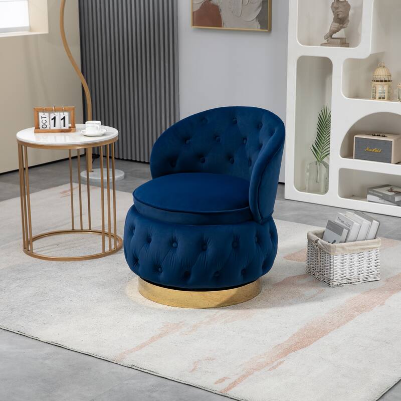 360 Degree Swivel Cuddle Barrel Accent Storage Chairs, Round Armchairs with Wide Upholstered, for Living Room