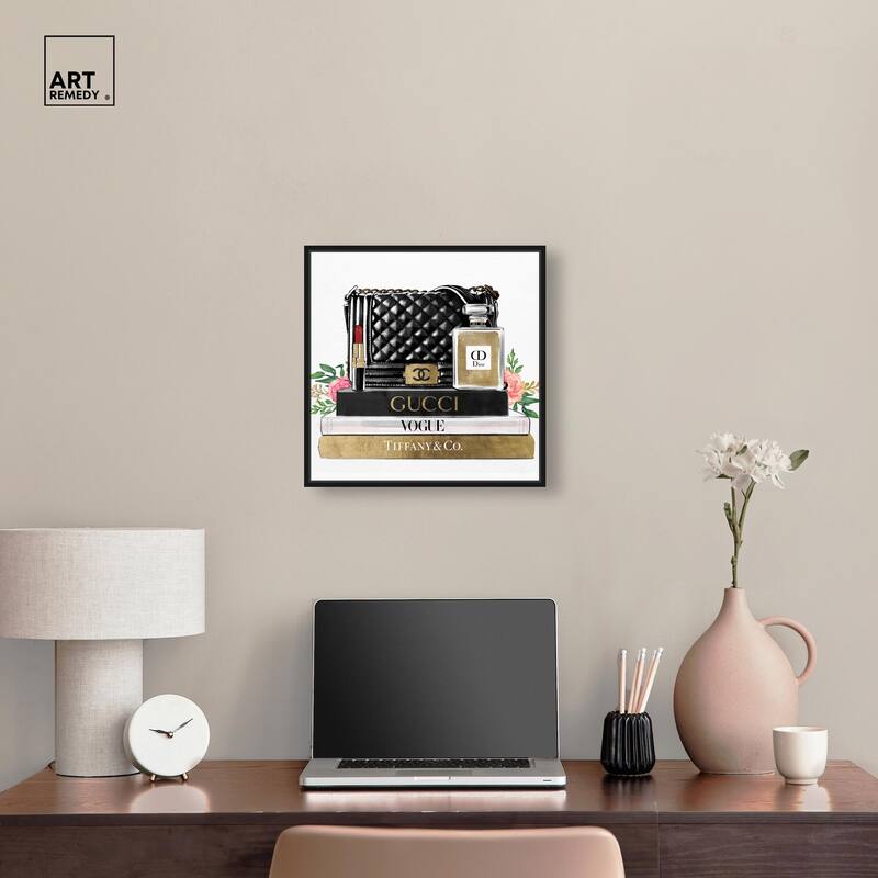 Luxury Paris Handbag and Books Canvas by Art Remedy