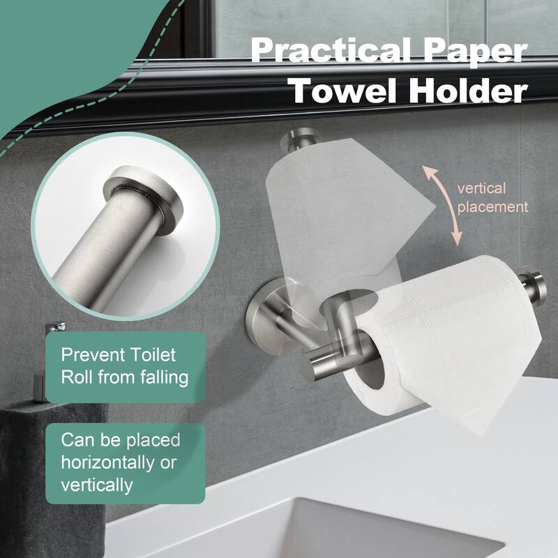 10-PCS Stainless Steel Bathroom Accessories Set Wall Mounted,Round Shape