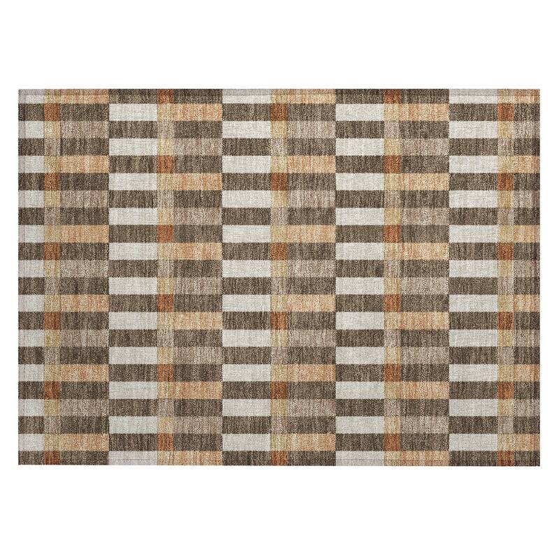 Machine Washable Indoor/ Outdoor Modern Chanute Chantille Rug