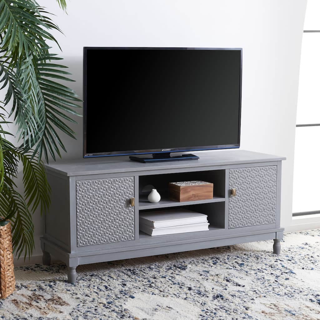 SAFAVIEH Paola 2 Door 1 Shelf Media Stand - 47" W x 16" D x 20" H - 47Wx16Dx20H