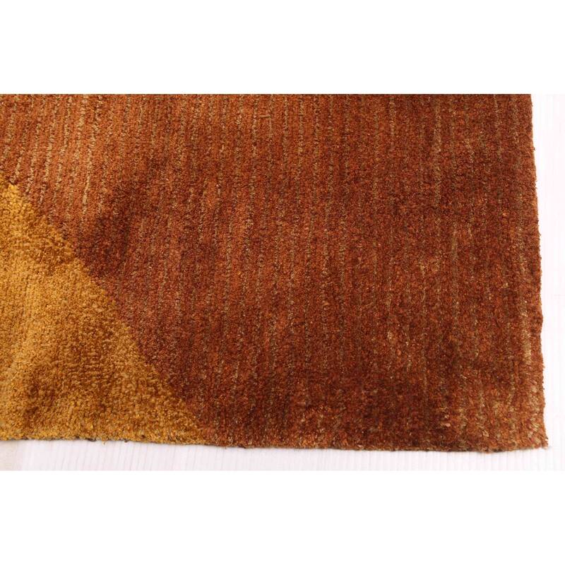 ECARPETGALLERY Hand-knotted Opulence Brown Viscose, Wool Rug - 9'11 x 10'0