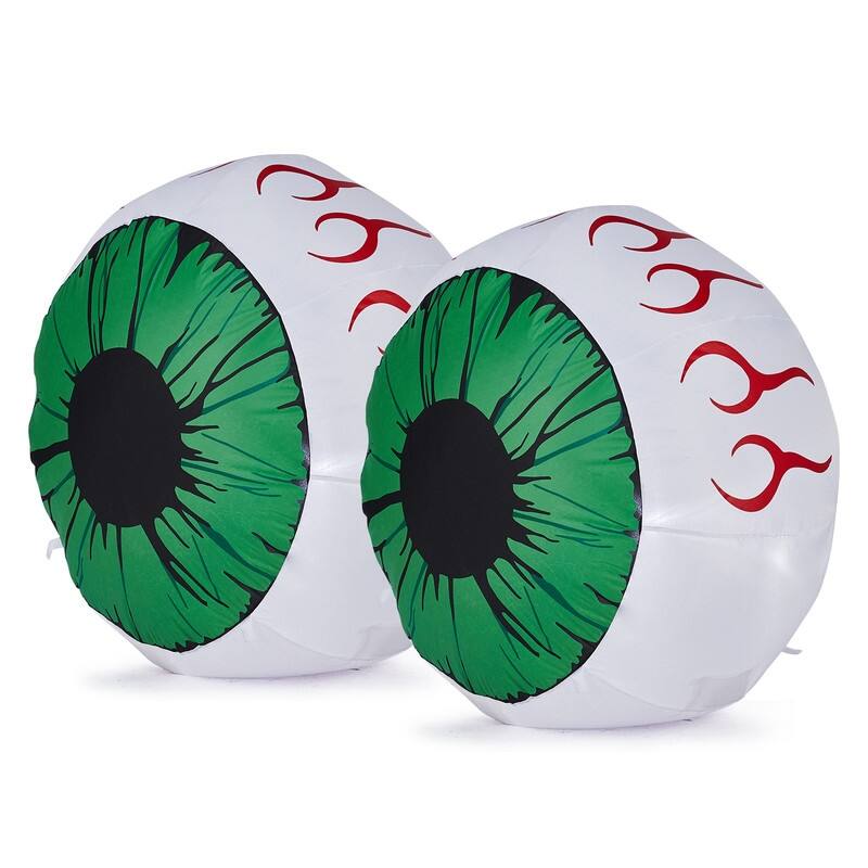 2 Packs Halloween Inflatables Large Set of Lighted Eyes Decoration - Black