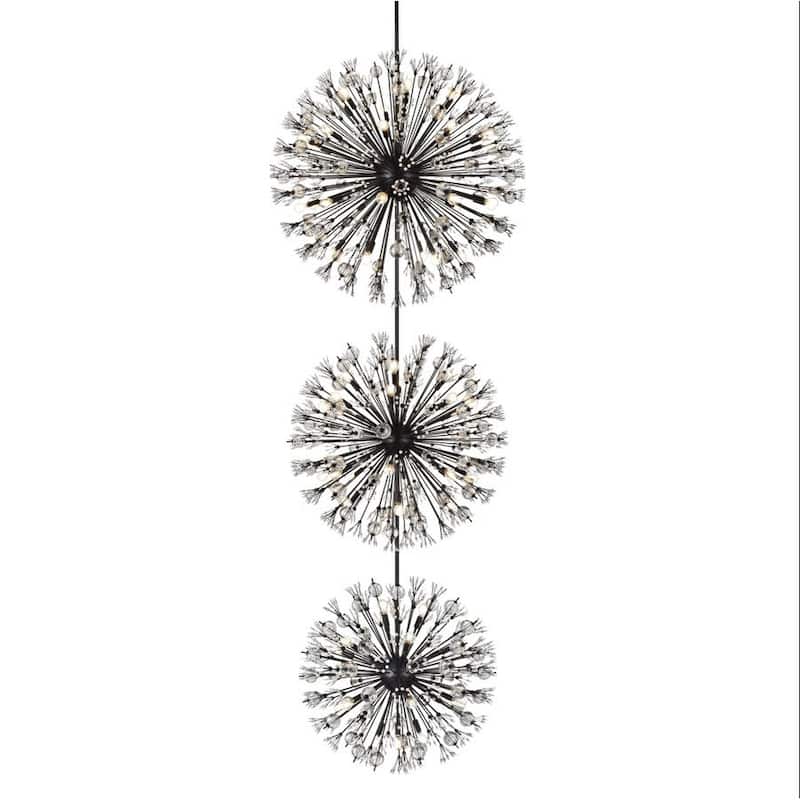 Elegant Lighting 2500G44L3 Vera 74 Light 44" Wide Crystal Sputnik - Black