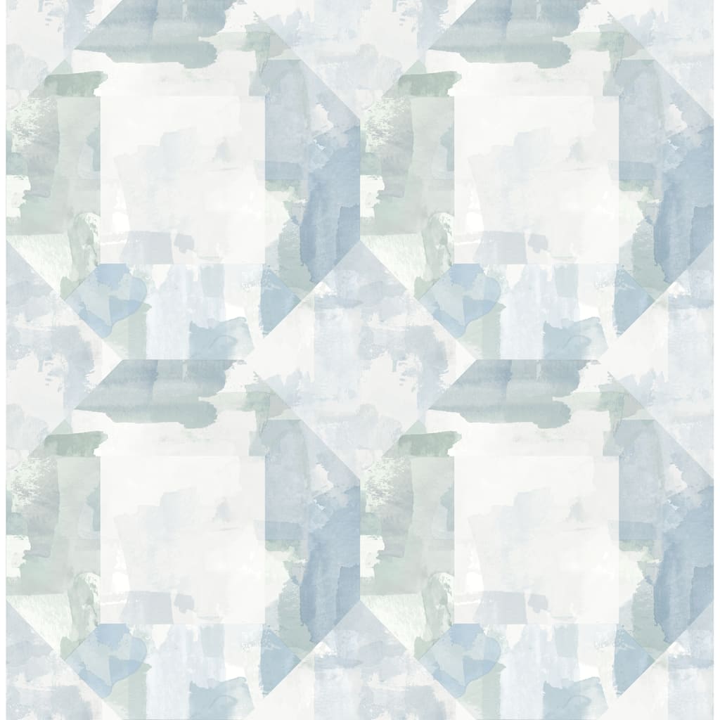 A-Street Prints Perrin Blue Gem Geometric Wallpaper