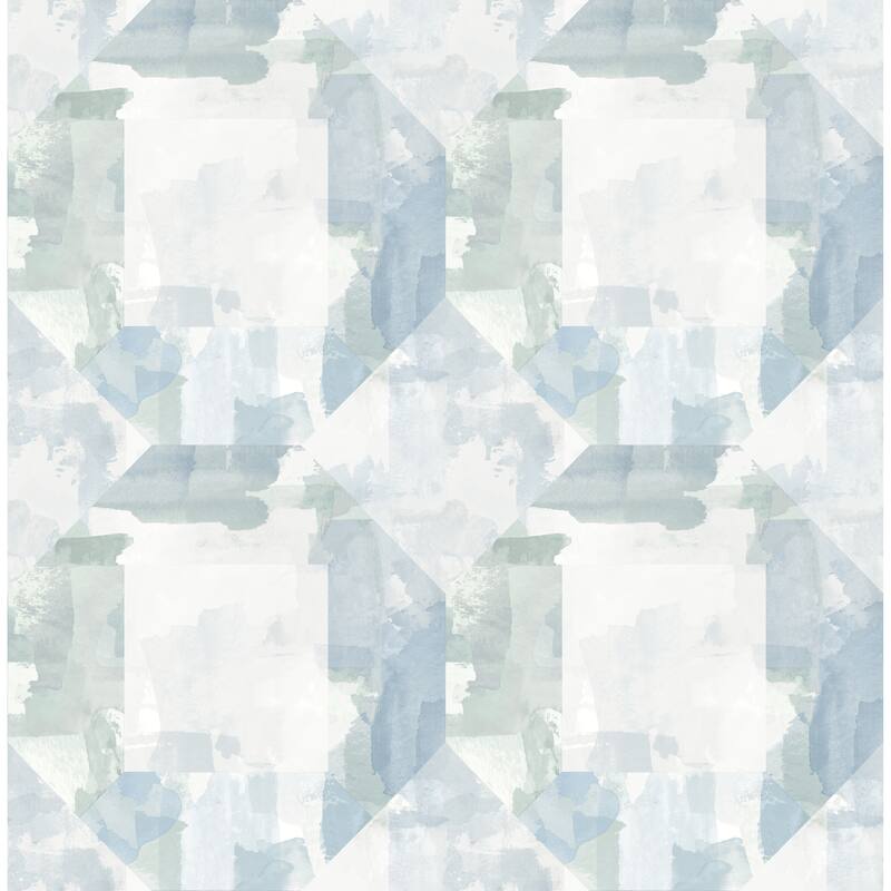 A-Street Prints Perrin Blue Gem Geometric Wallpaper