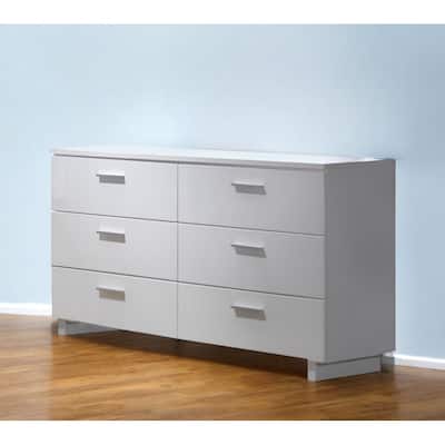 HomeRoots 63" White Six Drawer Double Dresser