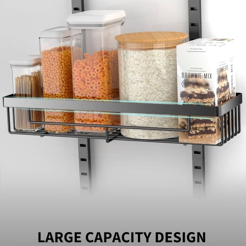 6 Tier Over the Door Food Storage Cabinet Organizer Black Hanging Kitchen Basket - 5.1"D x 15.3"W x 59"H