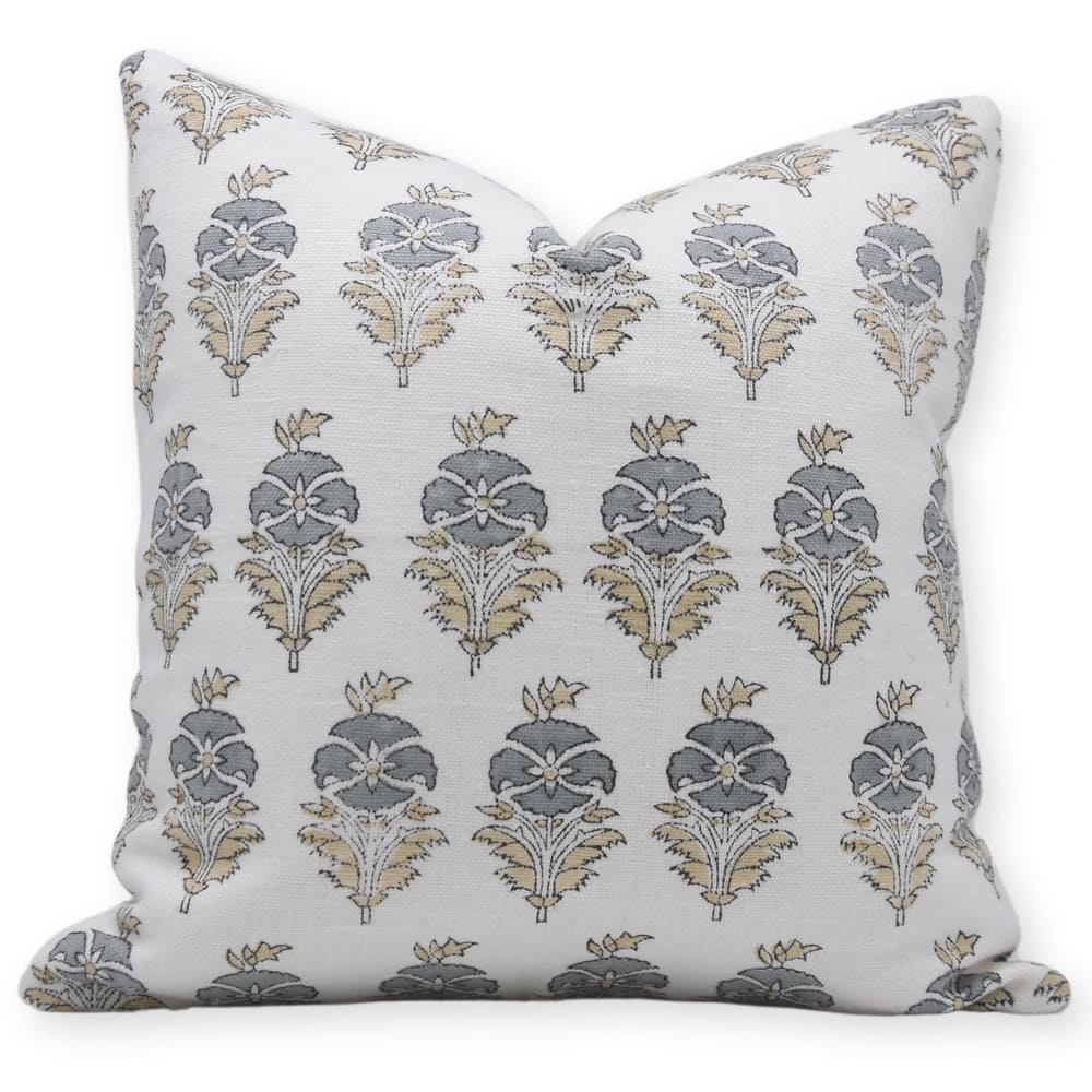 Linen Square Block print pillow Cover - Mormukut