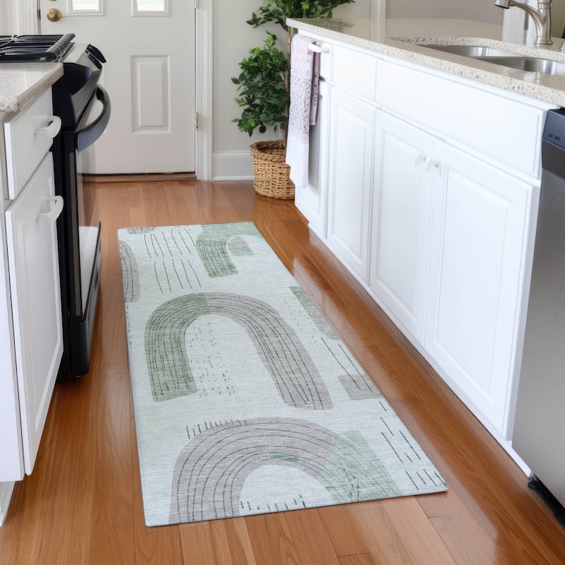 Premium Washable Super Soft Contemporary Mayfield Rug - Mint - 2'3" x 7'6"
