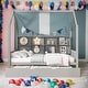 preview thumbnail 5 of 11, Wooden Full Size House Bed with Trundle and Shelf for Kids Grey
