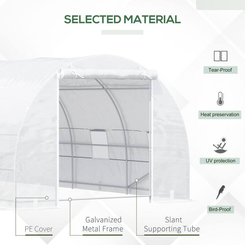 Outsunny Freestanding High Tunnel Walk-In Garden Greenhouse Kit