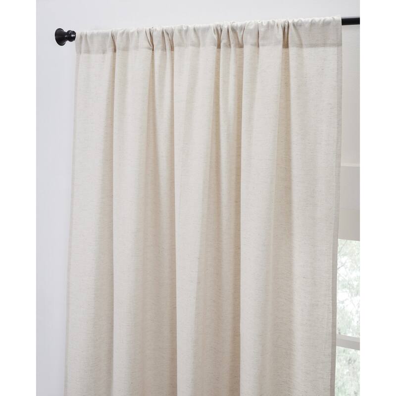 Sowyer Flax/Velvet Curtain, Ochre, 96"
