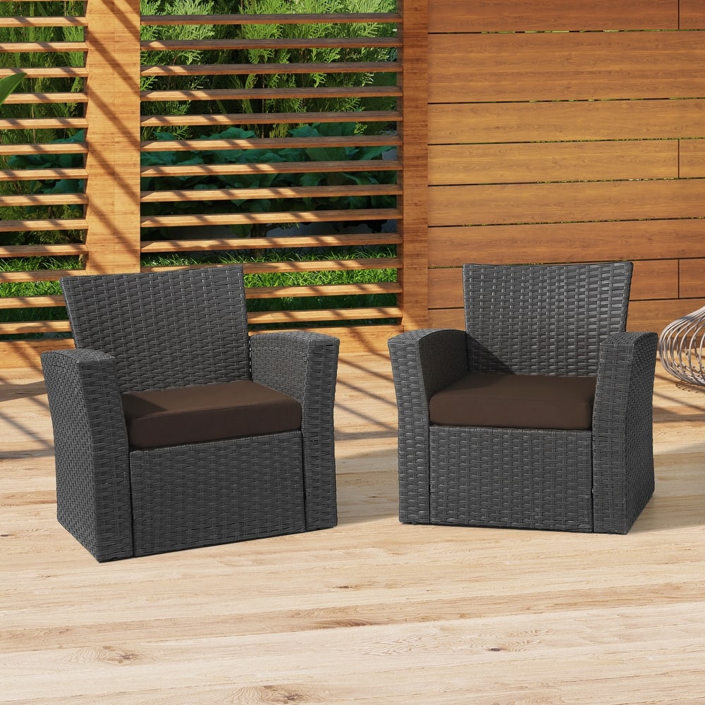Fading Free All Weather Outdoor Patio Seat Cushions (Set of 2) - Without Welt