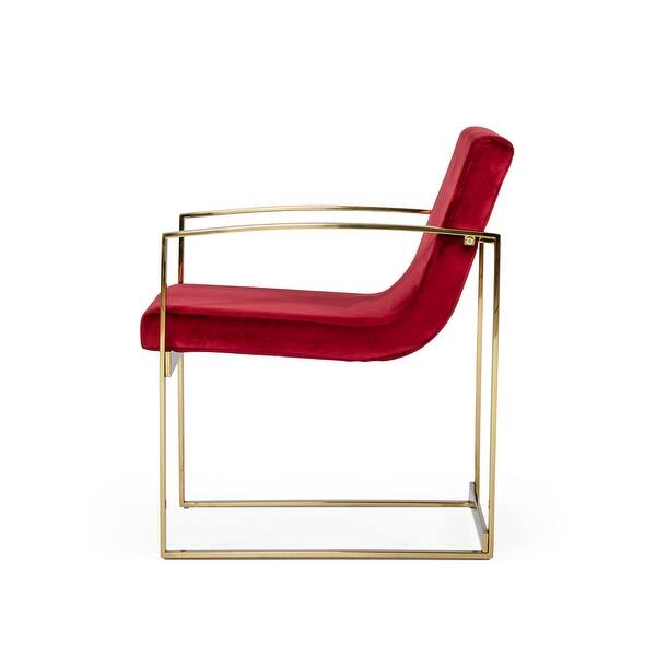Modrest Defoe Modern Red Velvet Accent Chair Overstock 31316720