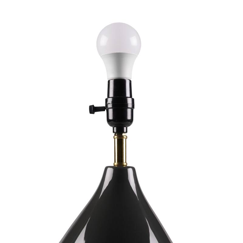 2-Tone Ceramic Table Lamp Set of 2 Black/Gold See below