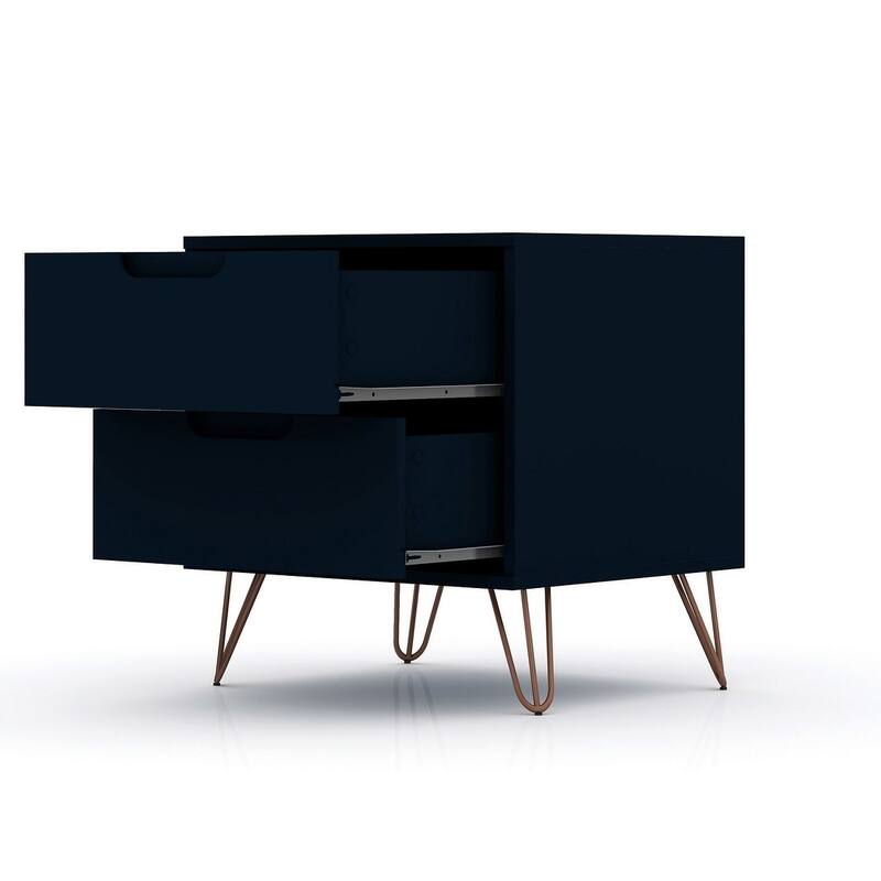 Manhattan Comfort Rockefeller 2-Drawer Nightstand (Set of 2)