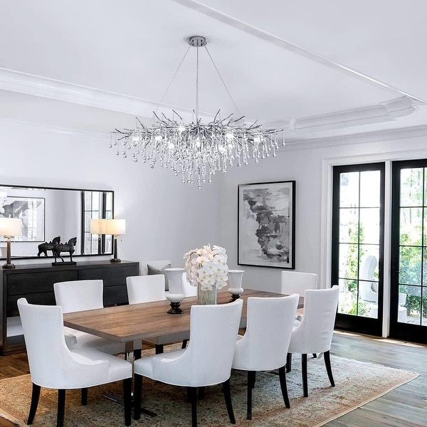 KAYLA Modern Indoor Crystal Chandelier for Dining Room Kitchen Island Ceiling Pendant Lighting Fixture On Sale Bed Bath Beyond 39886224