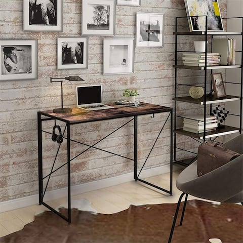 NOVA FURNITURE Folding Home Office Industrial Computer Desk, Writing Desk